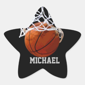 Sticker Étoile Basket-ball Votre nom