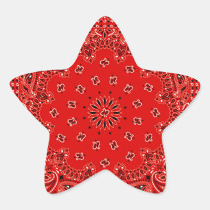 Sticker Étoile BBQ Red Paisley Western