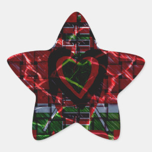 Sticker Étoile Beau drapeau national contemporain kényan Edgy