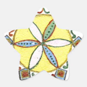 Sticker Étoile Beau Inspirationnel Star Floral Vector Motif