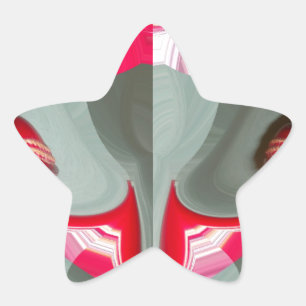 Sticker Étoile beau motif géométrique gris cendré rouge design AR