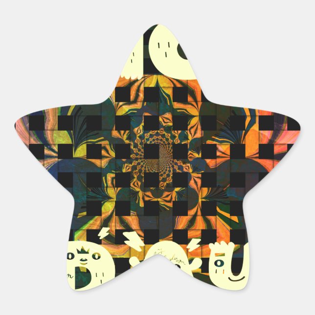 Sticker Étoile Beautiful have a Nice Day Text Print vecteur (Devant)