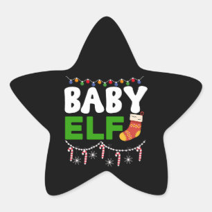 Sticker Étoile Bébé Elfe Noël Conception de vacances-84608