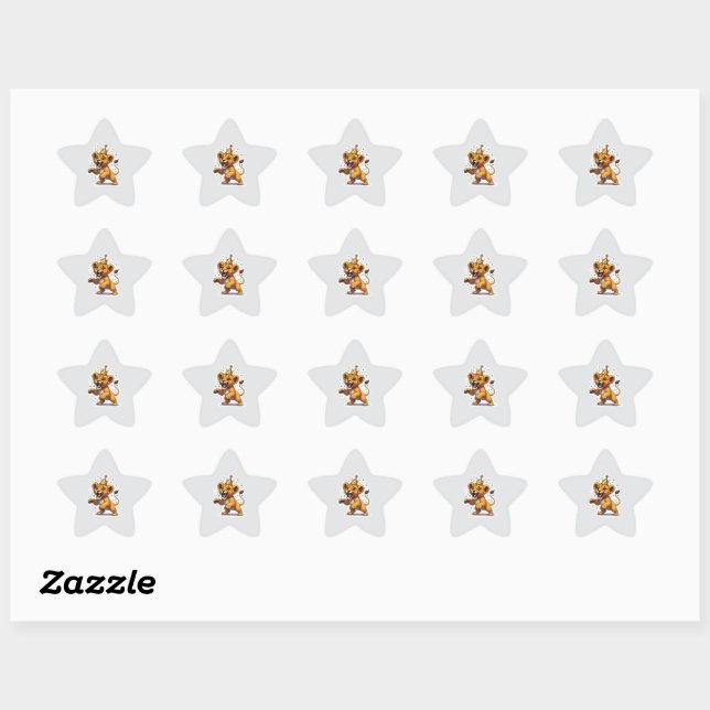 Sticker Étoile Bébé grinçant Lion King Anniversaire (Feuille)