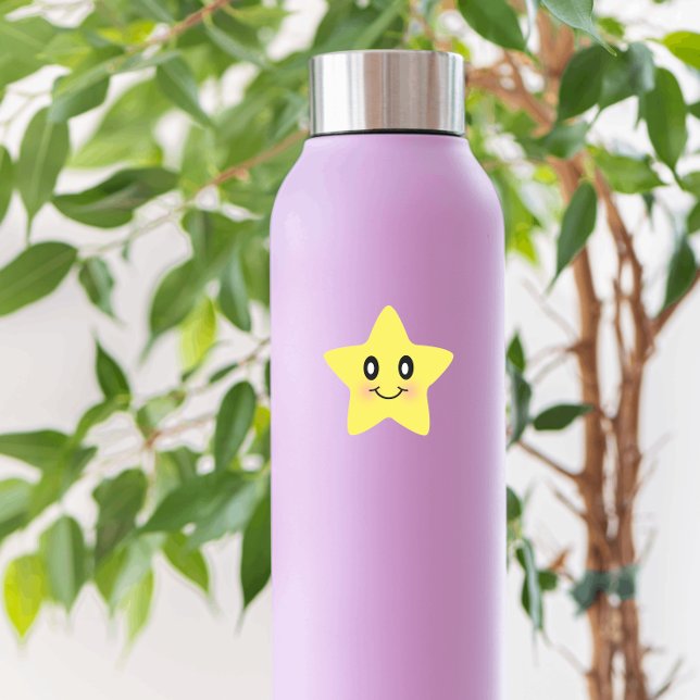 Sticker Étoile Bébé jaune mignon et souriant (Créateur téléchargé)