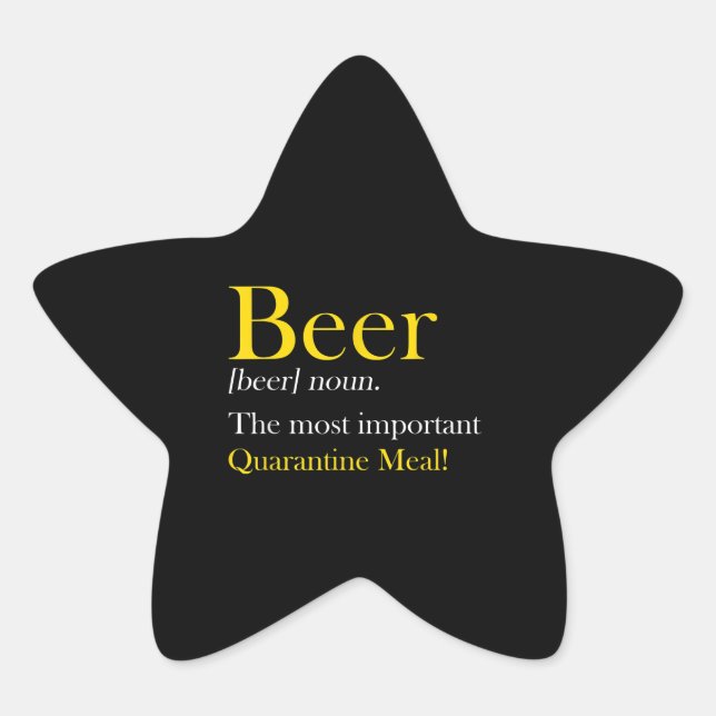 Sticker Étoile Beer Lover | Bière Le Repas Le Plus Important (Devant)