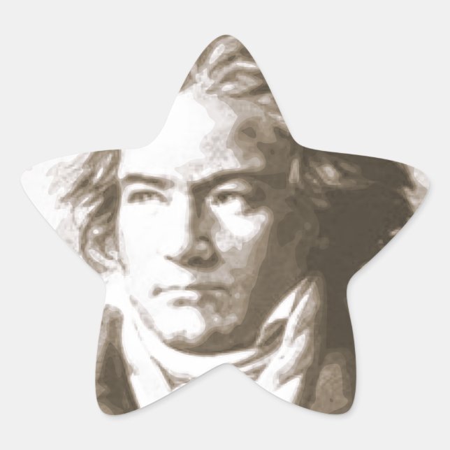 Sticker Étoile Beethoven À Sepia (Devant)