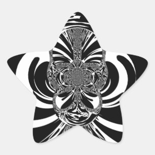 Sticker Étoile Belle Afrique extraordinaire blanche noire Imprime