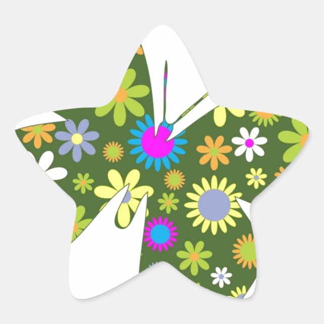 Sticker Étoile Belle Aile Papillon Aziza Fleur de Whimsy (Devant)