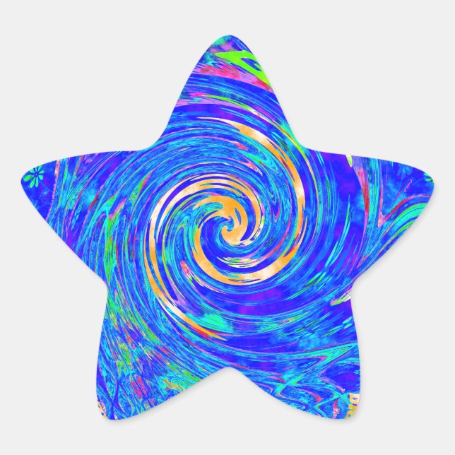 Sticker Étoile Belle Amour Bleu Bleu Imprimer Art vectoriel Flash (Devant)