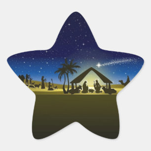 Sticker Étoile belle copie d'image de nativité de Noël