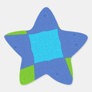 Sticker Étoile Belle Extraordinaire Vert Bleu Cyan Art Design d'i