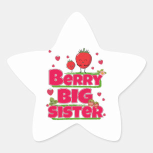 Sticker Étoile Berry Big Sister - Pun mignonne aux fraises