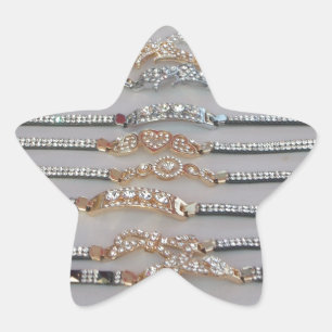 Sticker Étoile Bijoux en Chaîne de Diamants Décorés Éblouissants 