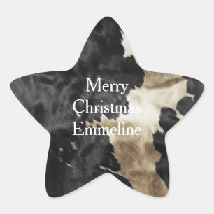 Sticker Étoile Black Gold Western Cowhide