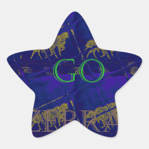 Sticker Étoile Bleu français "Let's Go Zebra" Abstrait