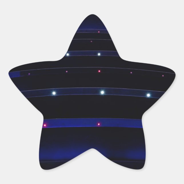 Sticker Étoile Bleu Joli rayures de lumière (Devant)