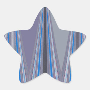 Sticker Étoile Bleu, violet, gris Chevron Art Imprimer