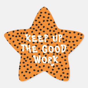 Sticker Étoile Bon Travail Encouragement des enseignants Orange