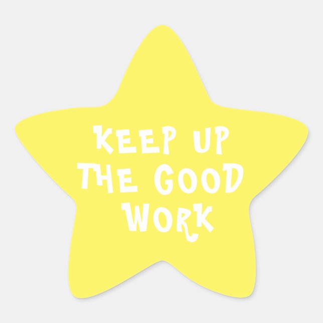Sticker Étoile Bon Travail Enseignant Encouragement Étoile Jaune (Devant)
