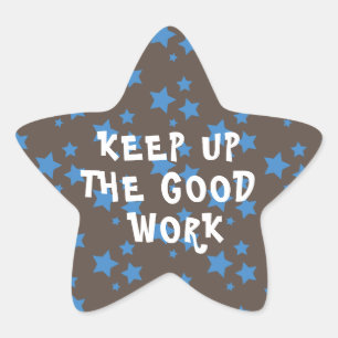 Sticker Étoile Bon Travail Enseignant Encouragement Gris Star Sti
