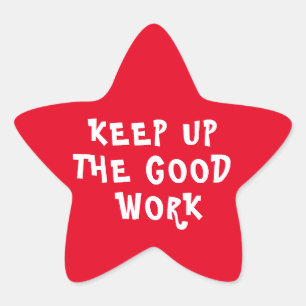 Sticker Étoile Bon Travail Enseignant Encouragement Star Red