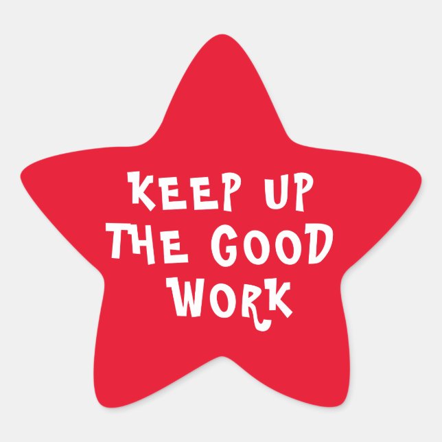 Sticker Étoile Bon Travail Enseignant Encouragement Star Red (Devant)