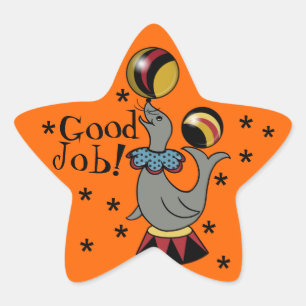 Sticker Étoile Bon Travail ! Récompense Orange Star de Seal Jongl