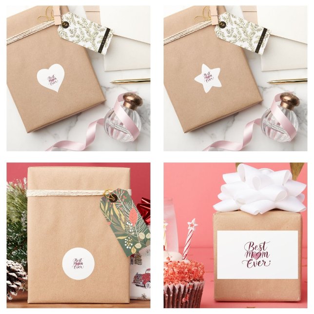 Sticker Étoile Bonne fête des mères Meilleure maman jamais (Happy Mother's Day Best Mom Ever stickers)