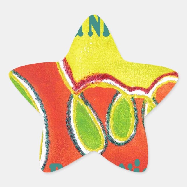 Sticker Étoile Bonne journée et meilleure peinture à l'huile de n (Devant)