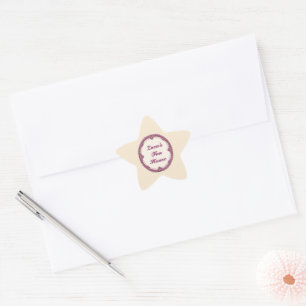 Sticker Étoile Bordure Fantaisie Violet/Rose Et Crème Personnalis