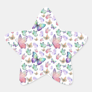 Sticker Étoile Bouteilles d'aquarelle Motif sans couture
