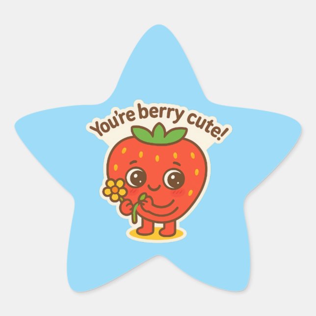 Sticker Étoile Bouton mignon Berry (Devant)