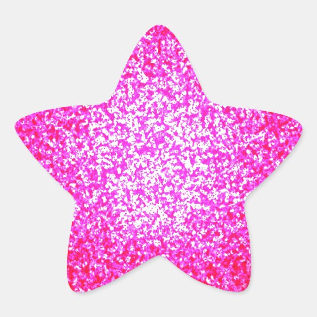 Sticker Étoile Bright pink glitter fashion (Devant)
