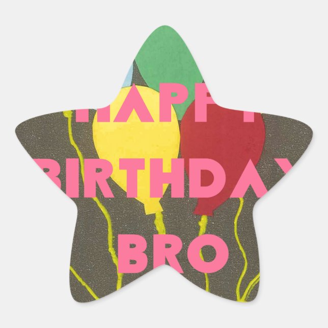 Sticker Étoile Bro Art d'anniversaire heureux (Devant)