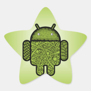 Sticker Étoile Bubbles Doodle Character pour le robot Android™