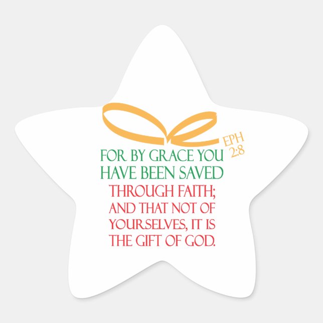 Sticker Étoile Cadeau de Noël (Devant)