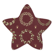 Cadeau de Noël botanique vintage bordeaux