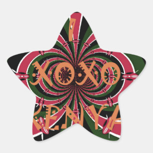 Sticker Étoile Cadeau de voyage kenyan - Conception de câblage et