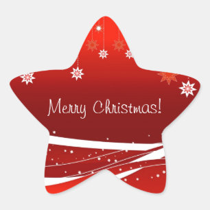 Sticker Étoile Cadeaux de rouge de Joyeux Noël