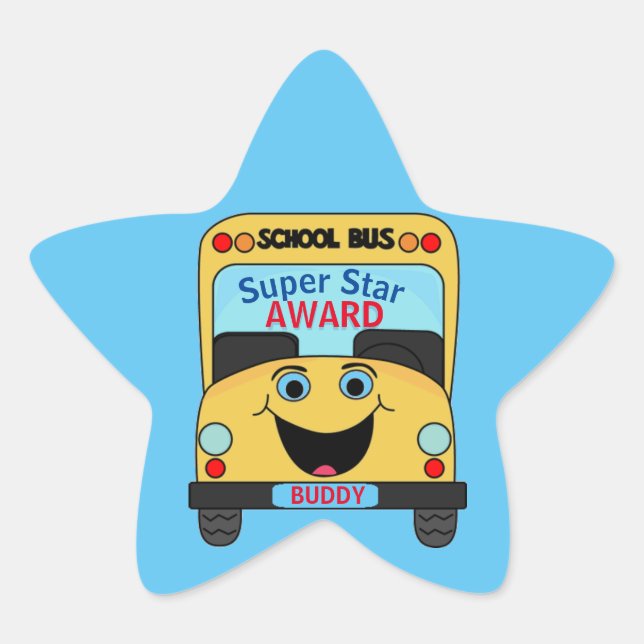 Sticker Étoile Camion scolaire Super Star Award Buddy (Devant)