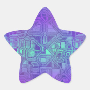 Sticker Étoile candy circuits - berry blue :