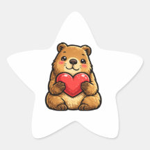 Capybara Mignon Tenant un Cœur Kawaii Capybara Sta