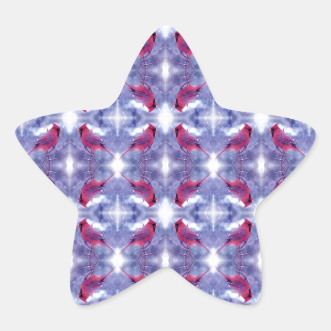 Sticker Étoile Cardinaux dans la neige (Devant)