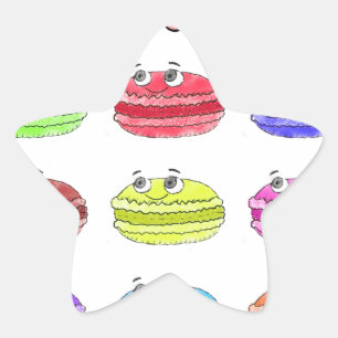 Sticker Étoile Caricature des Macarons