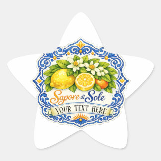 Sticker Étoile Carrelage Méditerranéen Citron – Art à l'aquarell