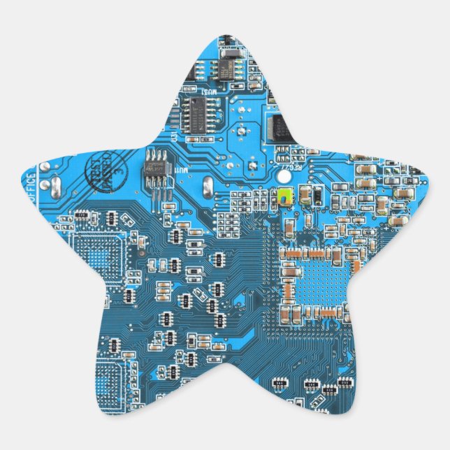 Sticker Étoile Carte circuit bleu circuit imprimé à circuit impri (Devant)