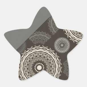 Sticker Étoile Cercles Gris Argent Abstrait