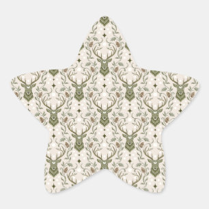 Sticker Étoile Cerf Tribal Boho, Rêvant de Cerf