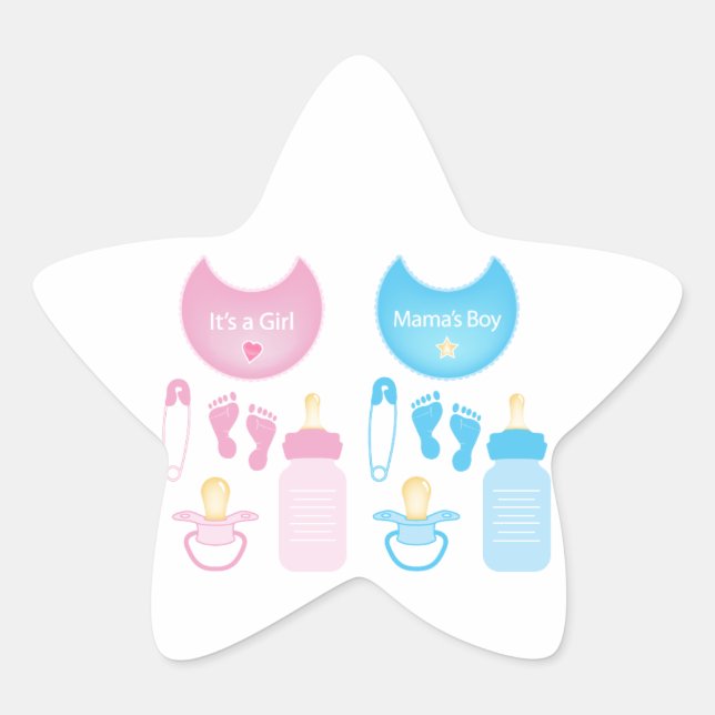 Sticker Étoile c'est une fille garçon (Devant)